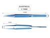 Blue Fingerprint Anti-Magnetic Titanium Alloy Tweezers 0.15mm, Fine Point for Mobile Phone Repair and Microscope Use