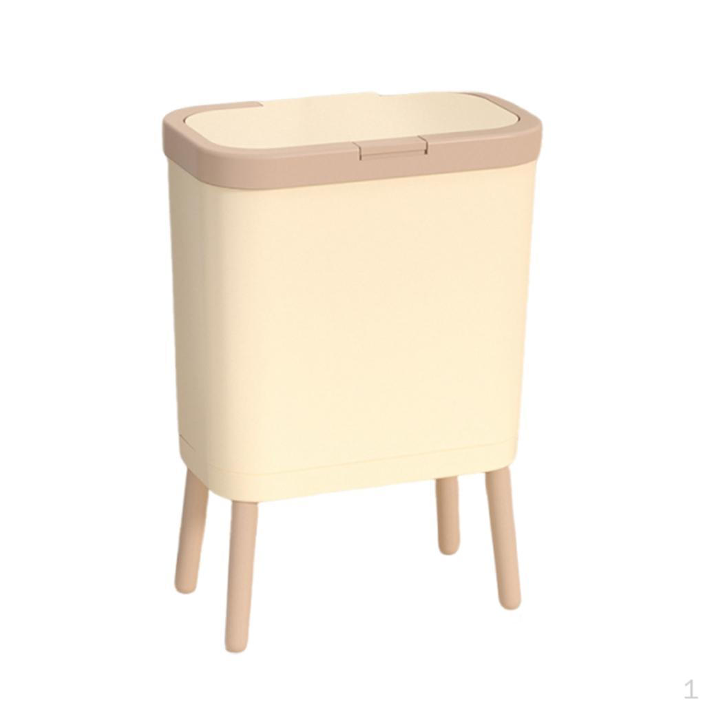 

Trash Can with Lid Waste Basket Space Saving Easy to Clean Garbage Bin for Dorm Room