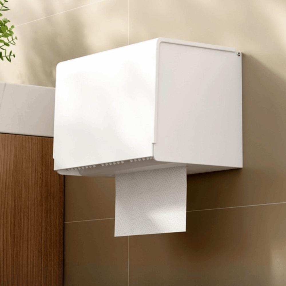 Waterproof Toilet Paper Box Wall Mounted Phone Holder Dust-proof Storage Shelf Organizer  Bathroom