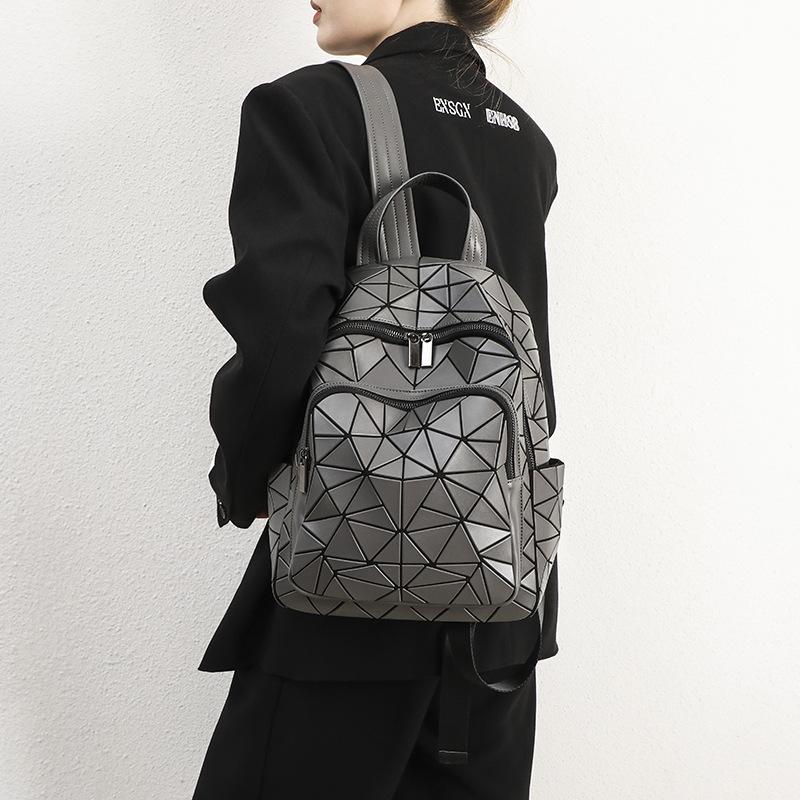 

Новый геометрический рюкзак-ромб Женский для выхода в свет, для путешествий, большой вместимости, студенческий, для отдыха, универсальный рюкзак, тренд серый