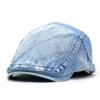 New beret rhombus plaid cap blue denim hat fashion men's and women's forward hat