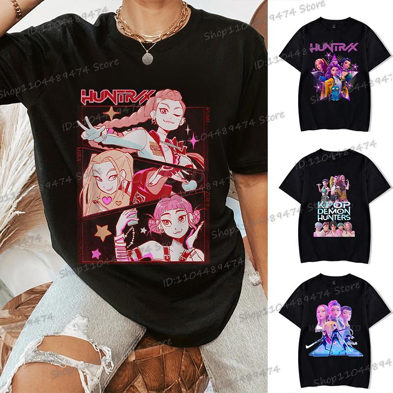Anime KPop Demon Hunters Graphic Rumi Printed T Shirt Women Men Manga Tshirts Harajuku Korean Ulzzang Summer Crewneck T-shirts