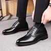 Old man head men's shoes new business casual dress leather shoes single shoes lace cowhide gentleman retro dress leather shoes