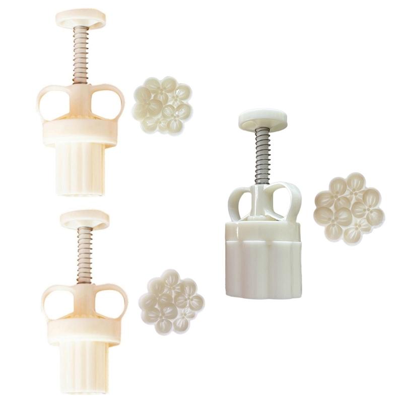 Plastic Mooncake Molds DIY Mooncake Stamps Osmanthus Shaped Baking Moulds Pastry Gadgets 3 Sizes for Mid-Autumn Festival