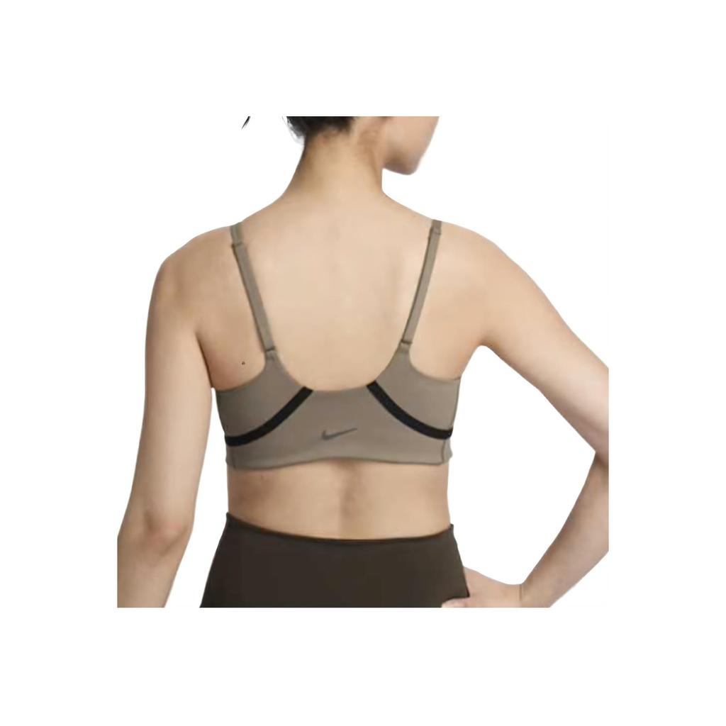 Nike Dri-Fit One Logo Quick-Dry Comfortable Soft Sports Bra Women Underwear Brown Black HF5367-233