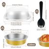 50Pcs Mini Cake Pans with Lids and Spoon 230ml Non Stick Foil Baking Box Kitchen Tools Ramadan Mini Bread Muffin Tins Loaf Pans