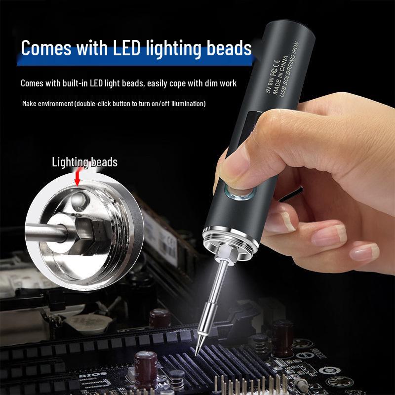 Wireless USB Smart Electric Soldering Iron Set with Digital Display for Home Repair and Welding.