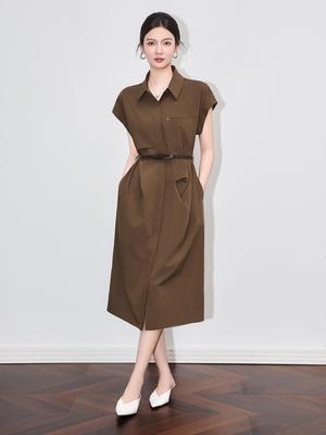French Minimalist Slim Waist Long Dress Shirt - Women's Summer Collection