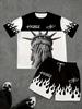 2026 Summer Thin casual Men set Manga Graffiti Tees T-shirt+shorts 2-piece Comfortable and breathable men Top Print Tshirts sets