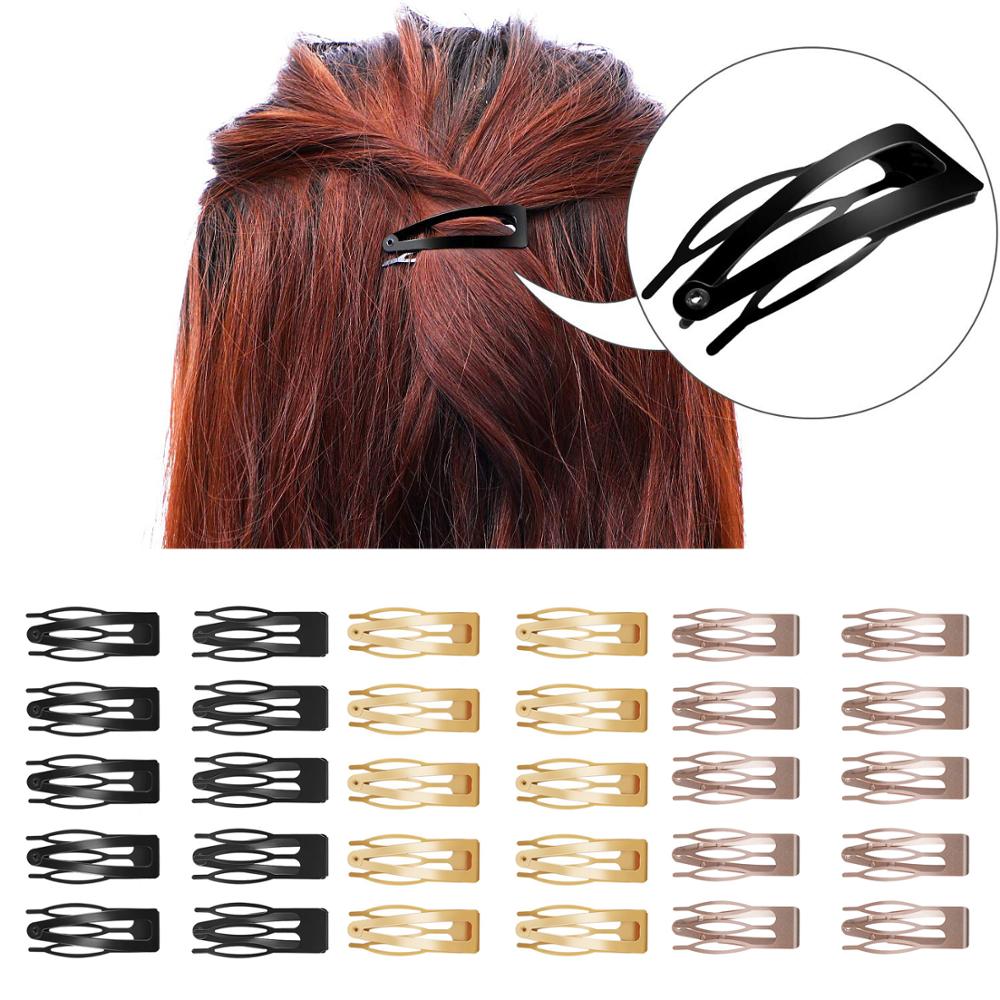 10Pcs Double-grip Hair Clips Metal Snap Barrettes Hair Styling Tools for Women Girls Hair Accessories