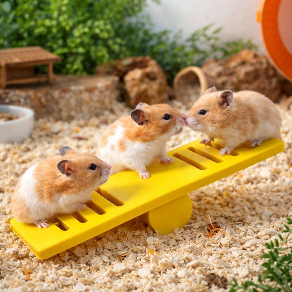 Colorful Small Animal Toys Puzzle Pet Cage Toy Pet Exercise Toy Rodents Seesaw  Cage Environment