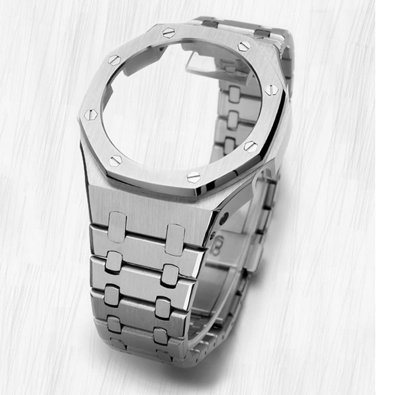 Pro Casio G-Shock GA-2100 GA-2110 Dubový statek Modifikovaná nerezová ocel Styl AP 3. generace 4 zástupci s pouzdrem