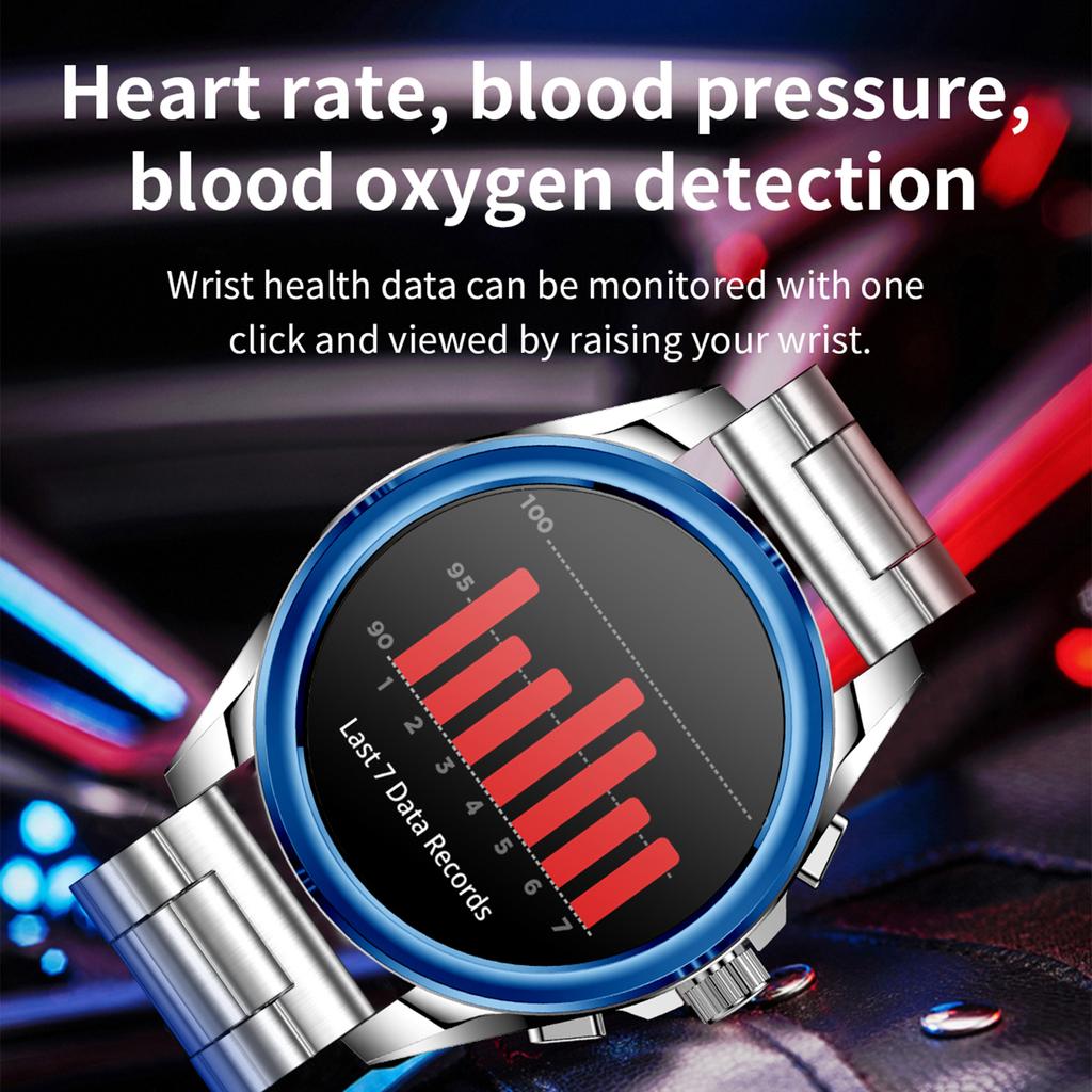 KC83 AMOLED-Bildschirm Herren Smartwatch Bluetooth-kompatibel Anruf 1ATM Wasserdicht Fitnessarmband mit 2 Armbändern