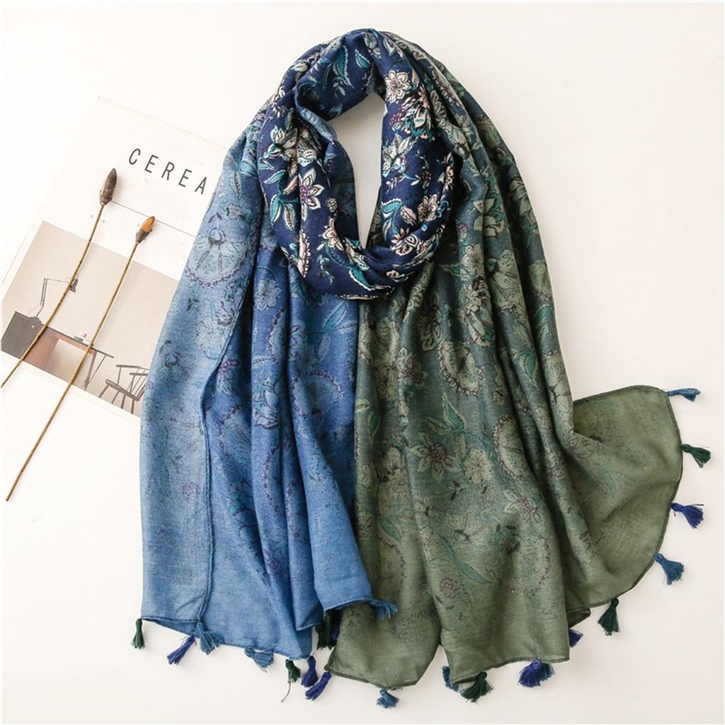 Fashion 180 * 85cm Warm Bandanna New Print Muslim Headscarf, Female Style Windproof Beach Towel, The Four Seasons Tassels Shawls