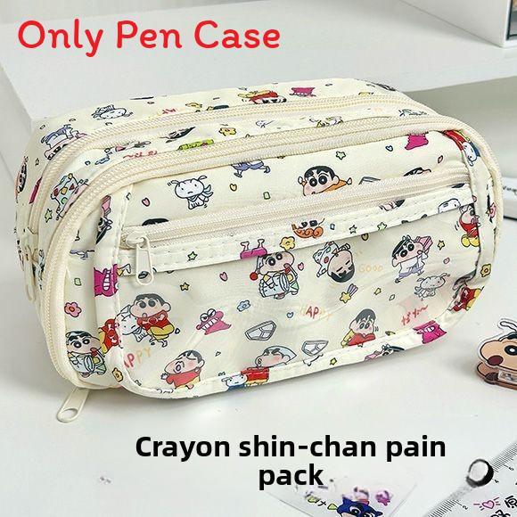 Small Red Book Cartoon Pencil Case With Multilayer Storage And Zipper For Students