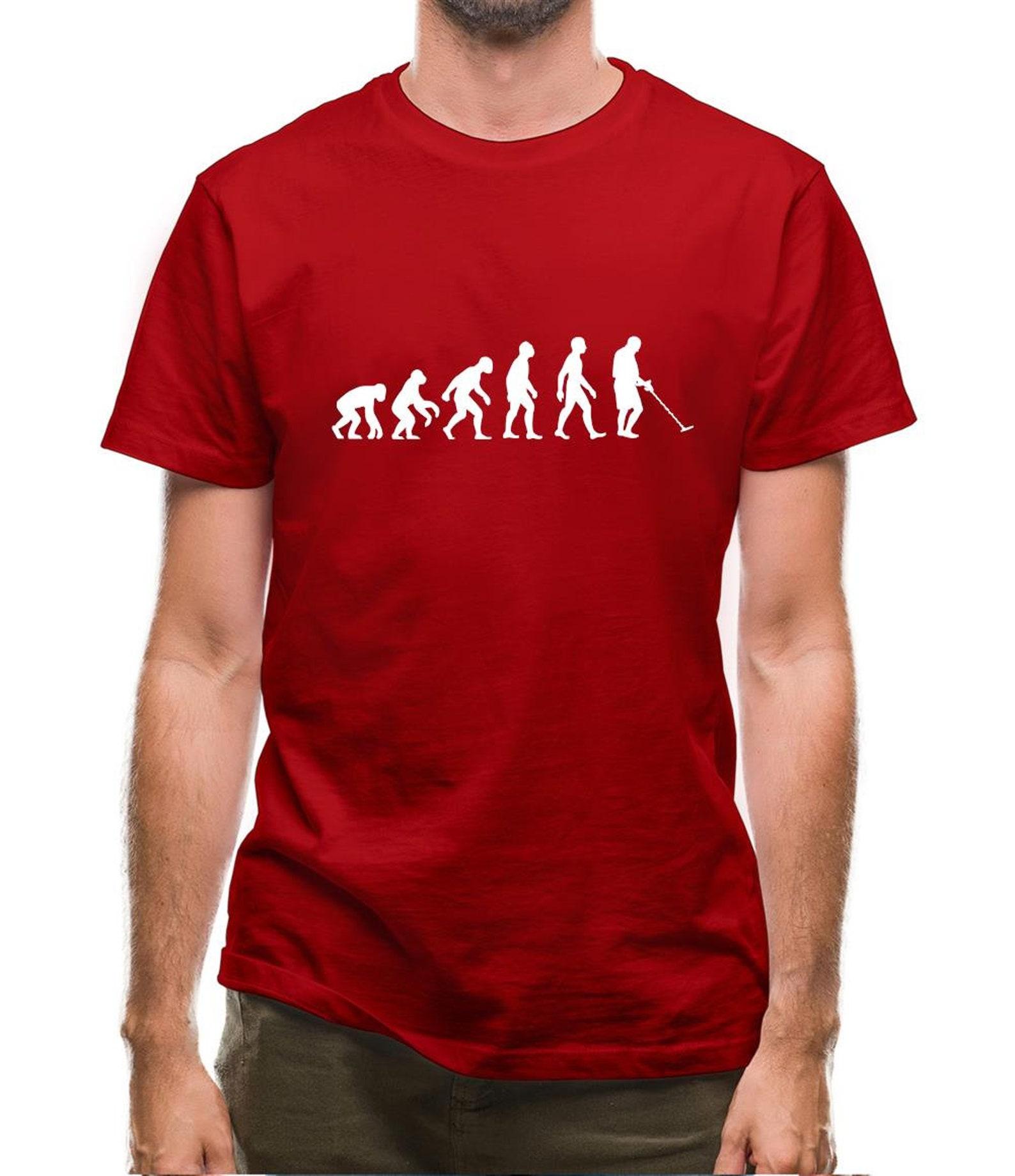 Evolution Of Man Metal Detector Mens T-Shirt 3XL
