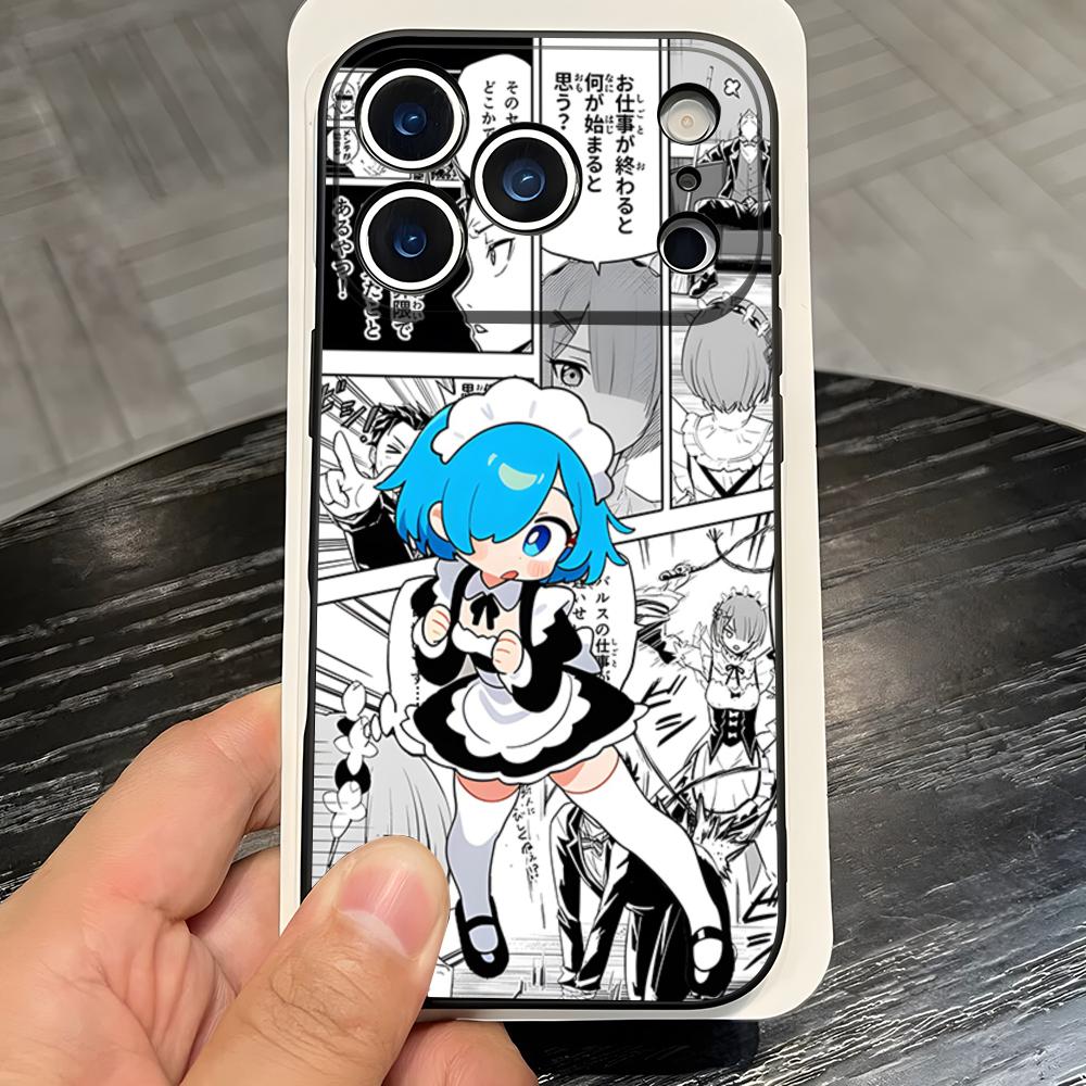 Anime Re Zero Rem Phone Case For IPhone 17 Pro Max 16 15 14 Pro Max 13 11 X Xs Xr 8 7Plus Silicone Cover