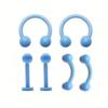6Pcs UV Rook Multicolor Nose Rings Hoop Earrings Eyebrow Ring Lip Labret Studs Acrylic Flexible Cartilage Ear Piercing Jewelry