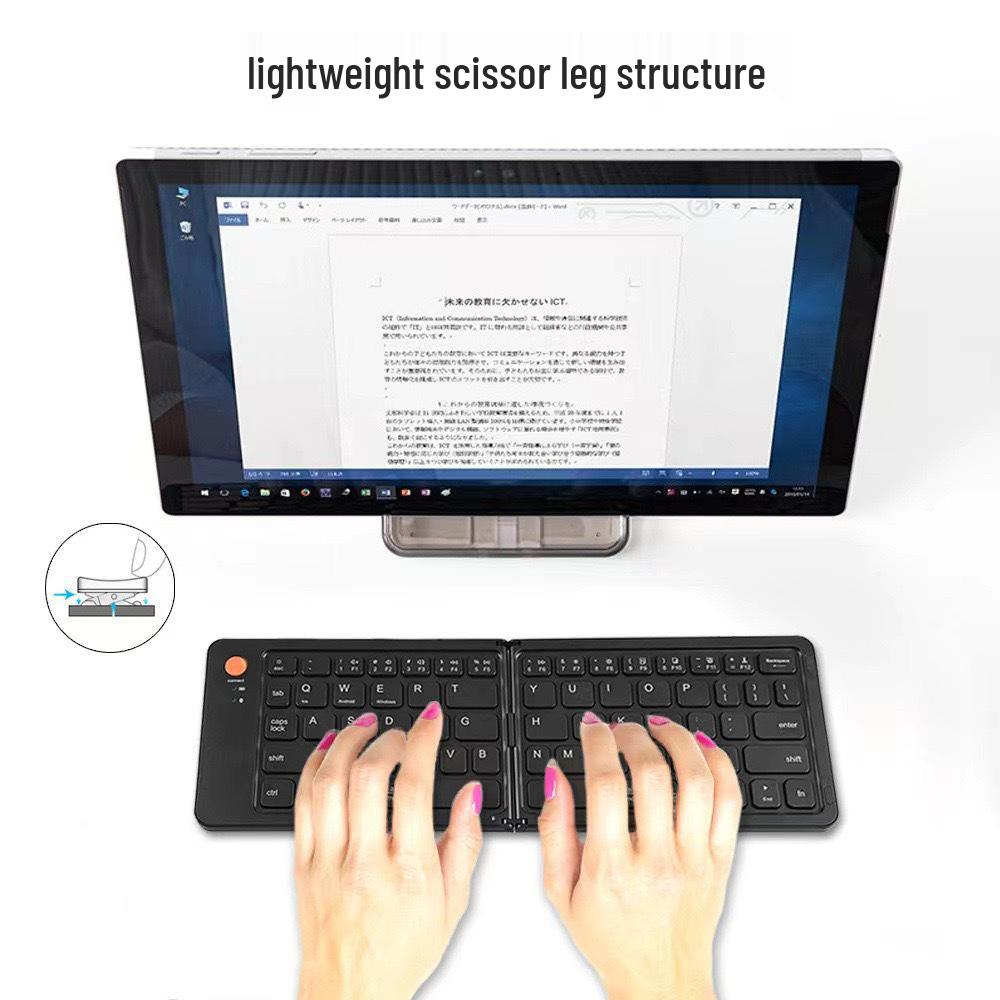 Portable Foldable Wireless Bluetooth Keyboard for Laptop and Mobile Office Use