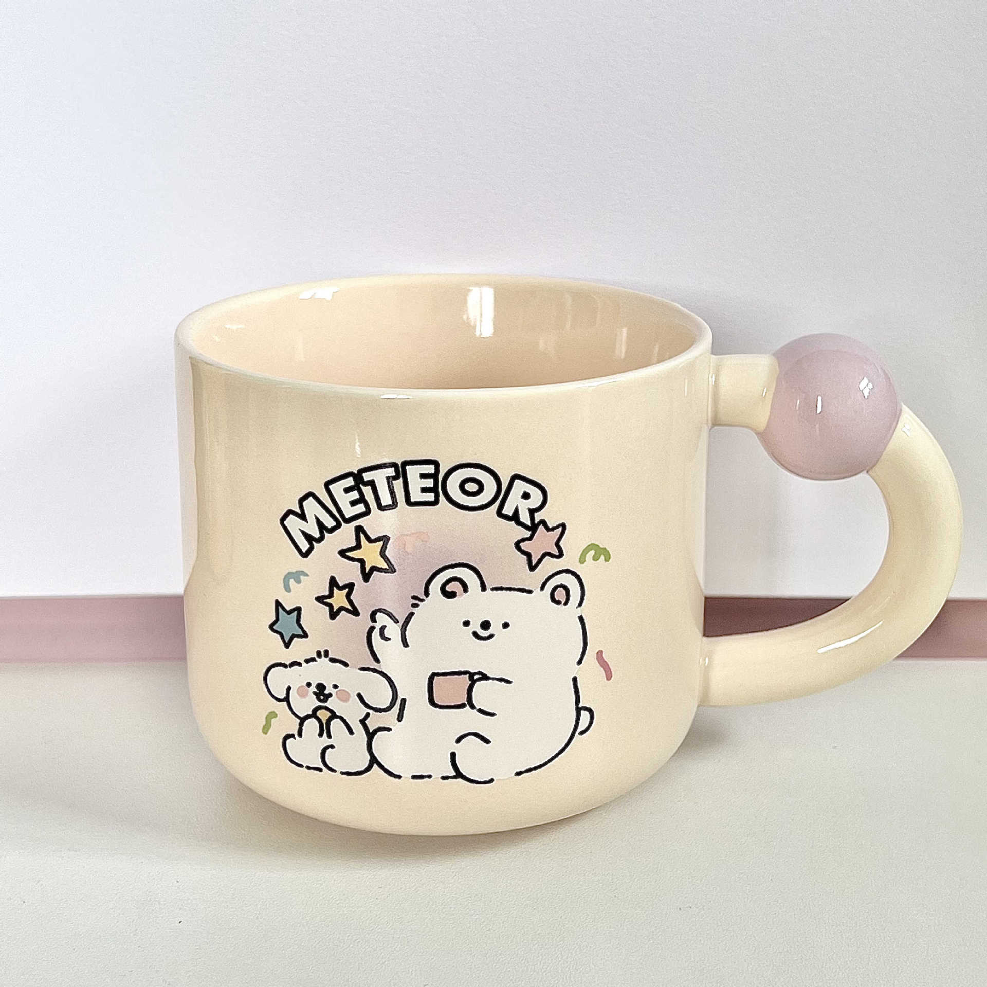 

Birthday Gift for Girls Cartoon Lines Puppy Mug Bestie Practical Ceramic Cup Souvenir Gift Box 401-500ml