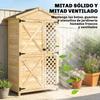 Outdoor Wooden Cabinet With Sloped Asphalt Roof 2 Doors With Latch 2 Shelves 101.5x49x176 Cm Natural