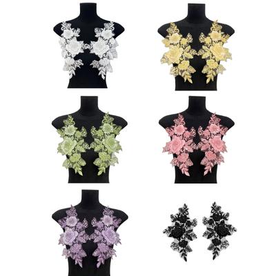 Aufnähen von Aufbügel-Blumen-Aufnähern mit Paillettenstickerei für einfache Bastelprojekte Polyester