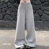 Graue Lässige Hose im Lazy Style Sporthose Weitbeinige Hose Damen Sommer Neu Niedrige Taille Locker Gerade Hose Bodenlange Hose