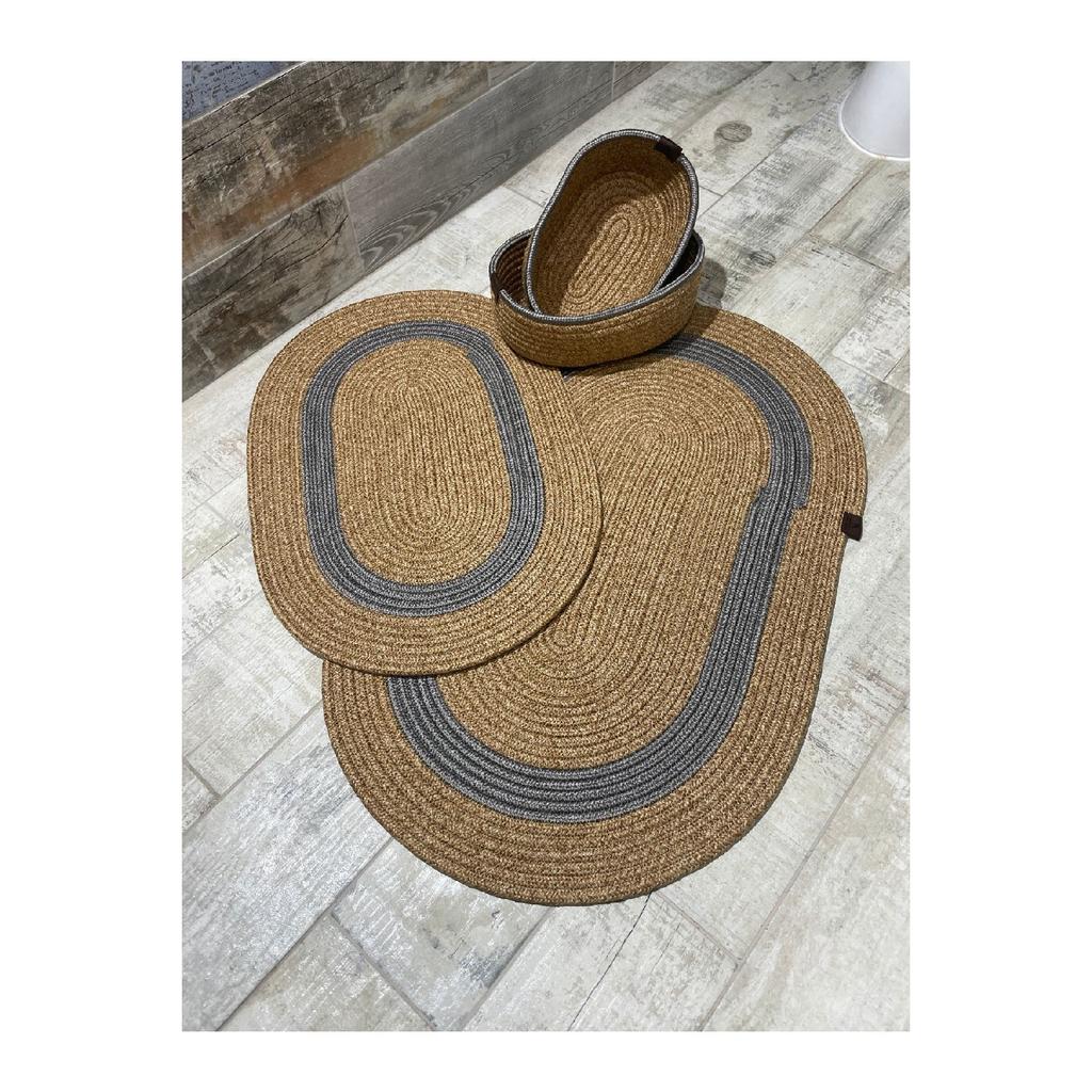 Iuta, răchită, set covoraș de baie, set coș de baie, set covoraș