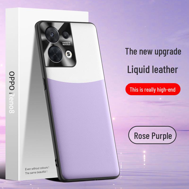 

Противоударный чехол из жидкой кожи для Oppo Reno8 - Защита от загрязнений и ударов, цельная конструкция Oppo Reno8