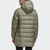 adidas Women's Olive Green Mid-Length Hooded Down Jacket GE9982