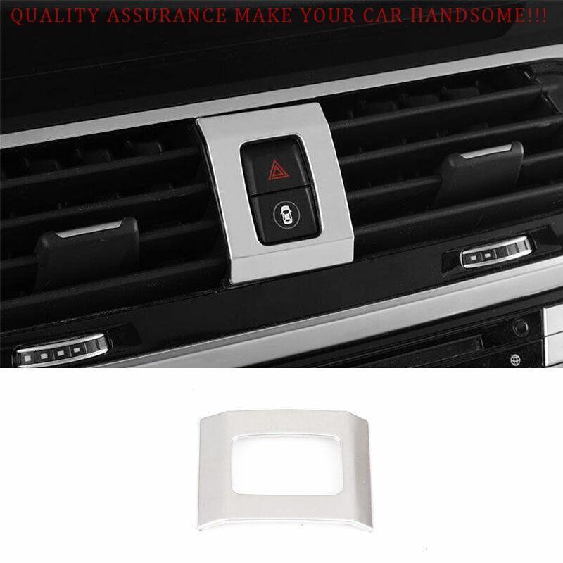 For BMW X3 X4 2018-2024 Silver Steel Emergency Light Switch Control Panel Trim
