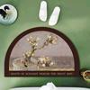 Garden Flowers Soft Diatom Mud Mat Toilet Washroom Slip-resistant Mat Oil Painting Restroom Moisture-wicking Foot Mat