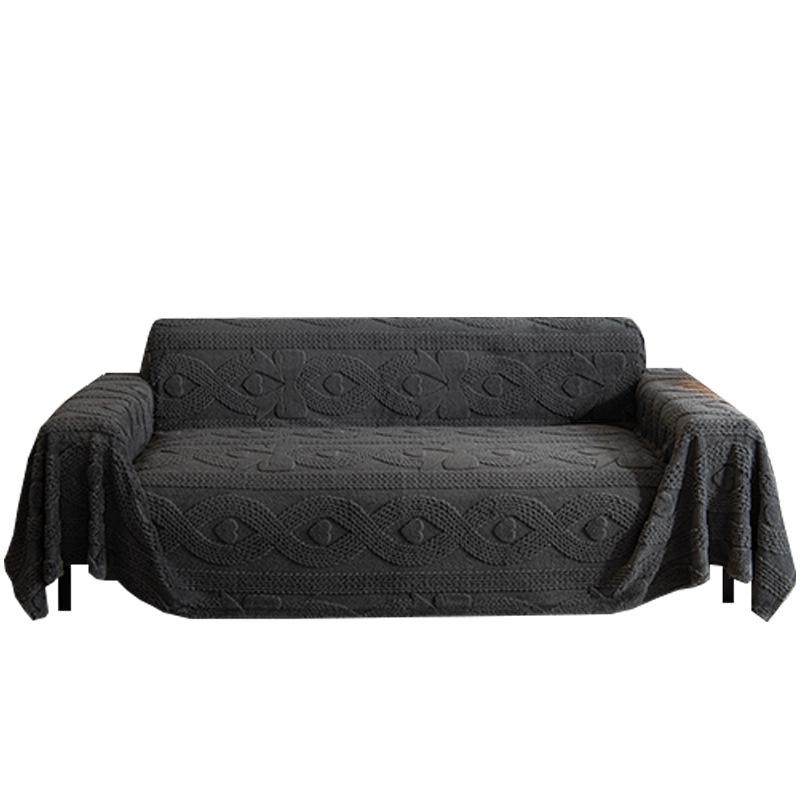 Solid Color Luxury Plush Sofa Towel Winter Warm Thick Velvet Sofa Covers L-shaped Sectional Non-slip Slipcovers for Living Room