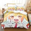3D Kawaii Girl Miss Kobayashi's Dragon Maid Bedding Set Anime Three-piece Set Adult Kid Bedroom Duvet Cover Sets Home Textiles