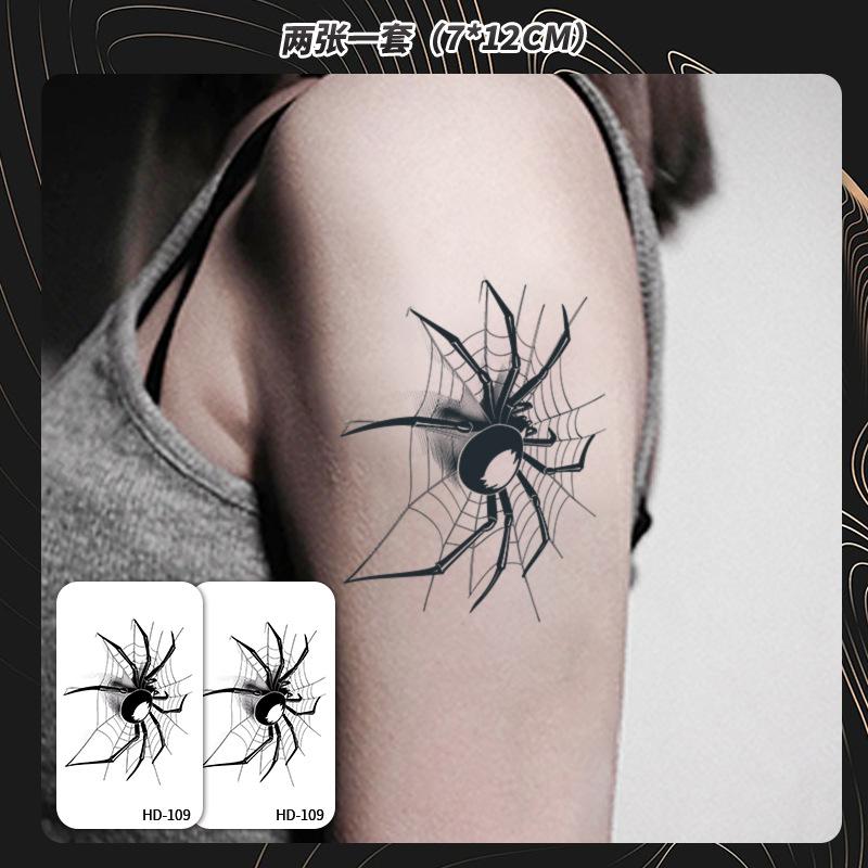 Spider Herbal Temporary Tattoo, Waterproof Long-Lasting Half Sleeve, Juice Tattoo for Men Women, Non-Permanent