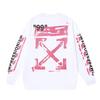 Off-White 2026 Autumn/Winter New 99 Digital Pink Arrow Graffiti Printed Men's and Women's Round Neck Hoodie