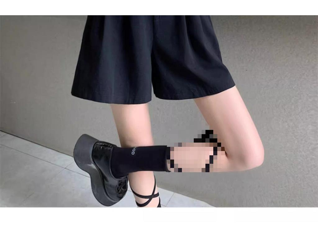 Tide Women's High Waist Wide-Leg Summer Shorts – Loose Fit, Elastic Waist, Casual Style