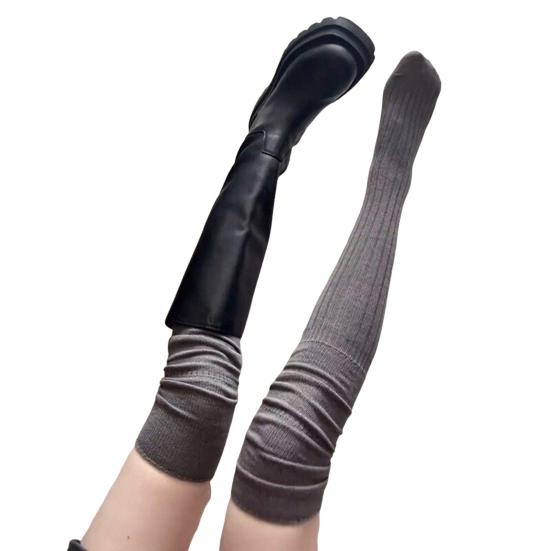 Over The Knee Boot Stocking for Women Slouch Top Thick Cotton Knit Thigh High Socks Winter Autumn Leg Warmers