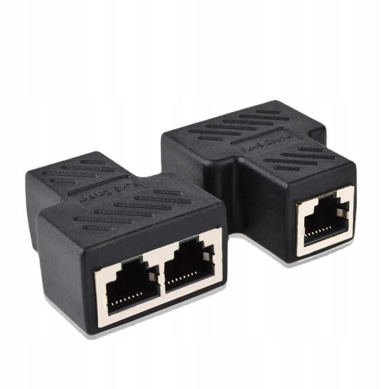 Adaptér Lanberg síťová spojka rozbočovač RJ-45 - RJ-45 X2 stíněný