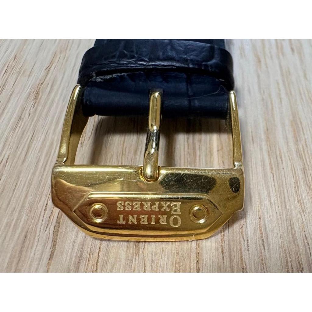 Used [Working Item] Orient Express Gold Vintage New Battery Men's Good Condition Belt Deterioration