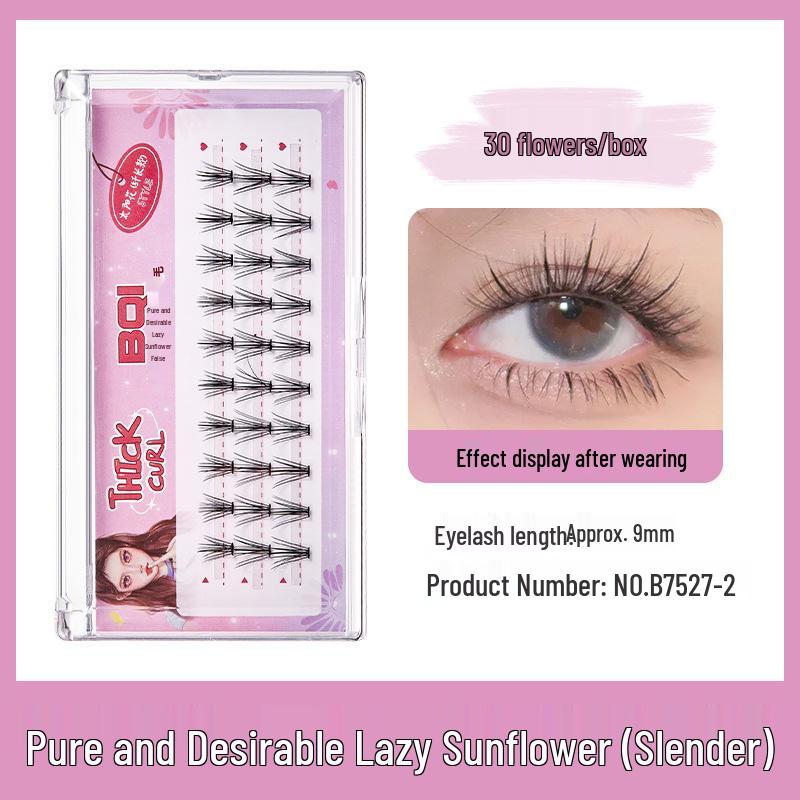 BQI Barbie Little Devil Natural Thick Manga Eyelashes - Single Cluster False Lashes for Camera