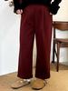 Plus Size Women's High-Waisted Cropped Straight Harem Pants - Winter 2025 Versatile Casual Wide-Leg Pants