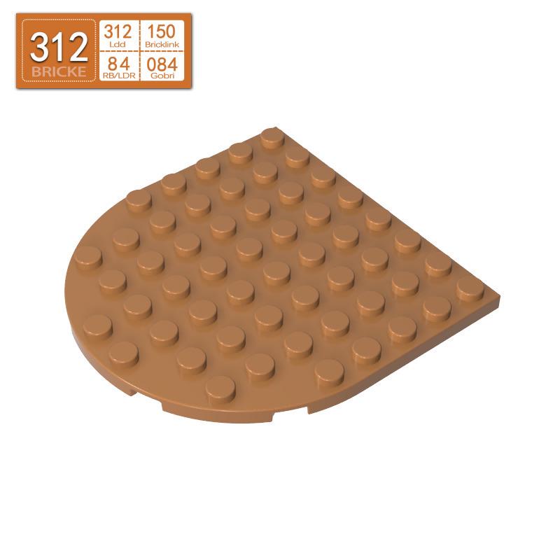 BRICKE 41948 8x8 Half-Round Plate Compatible with LEGO, MOC Building Block Accessory Piece светло-коричневого