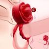 Rose Vibrating Penis Ring with 10 Tongue Vibration Patterns G Spot Clitoral Stimulator Sex Toys Adult Male Clitoral Vibrator