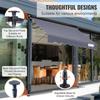 Manual Retractable Awning, 78" Outdoor Retractable Patio Awning Sunshade Shelter, Adjustable Patio Door Window Awning Canopy with 39" Sun Shade