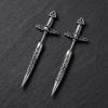 Stainless Steel Sword Stud Dangle Earrings for Men Women Gothic Punk Sword Earrings Jewelry