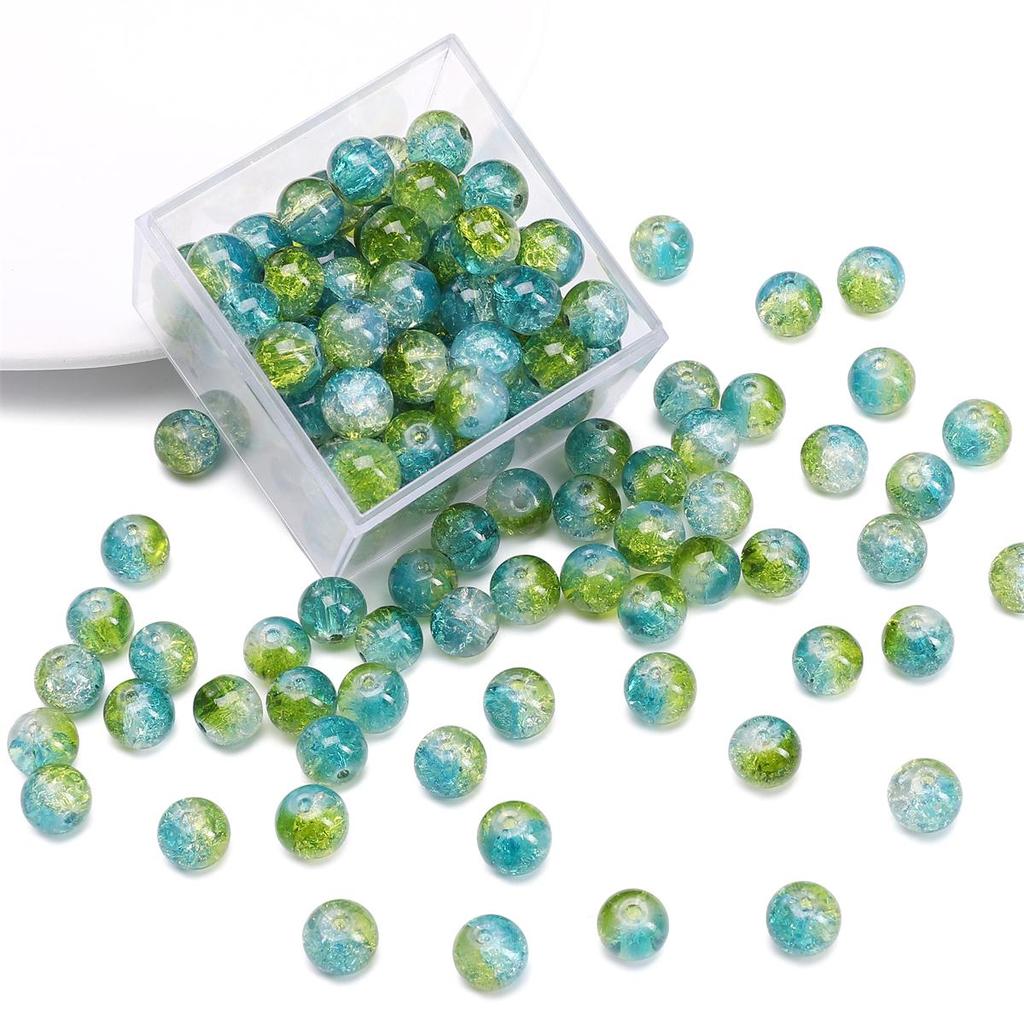 20Pcs Crystal Glass Beads Color Block Loose Spacer Beads for Jewelry Making