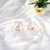Natural Pink Morganite Gemstone Handmade 925 Sterling Silver Stud Earrings 0.64" CE-13-7