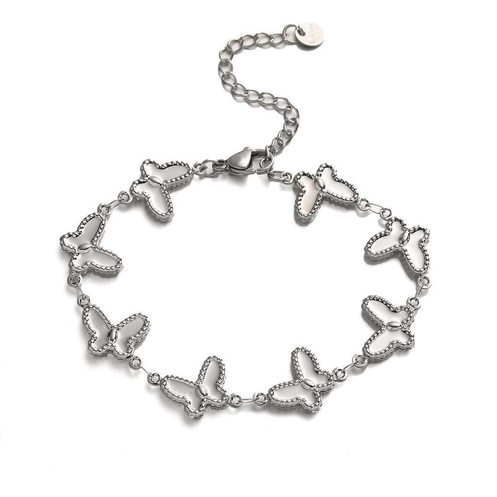 Wholesale Non-Fading Gold Color 316L Stainless Steel Heart Charm Bracelet For Women Casual Daily Jewelry