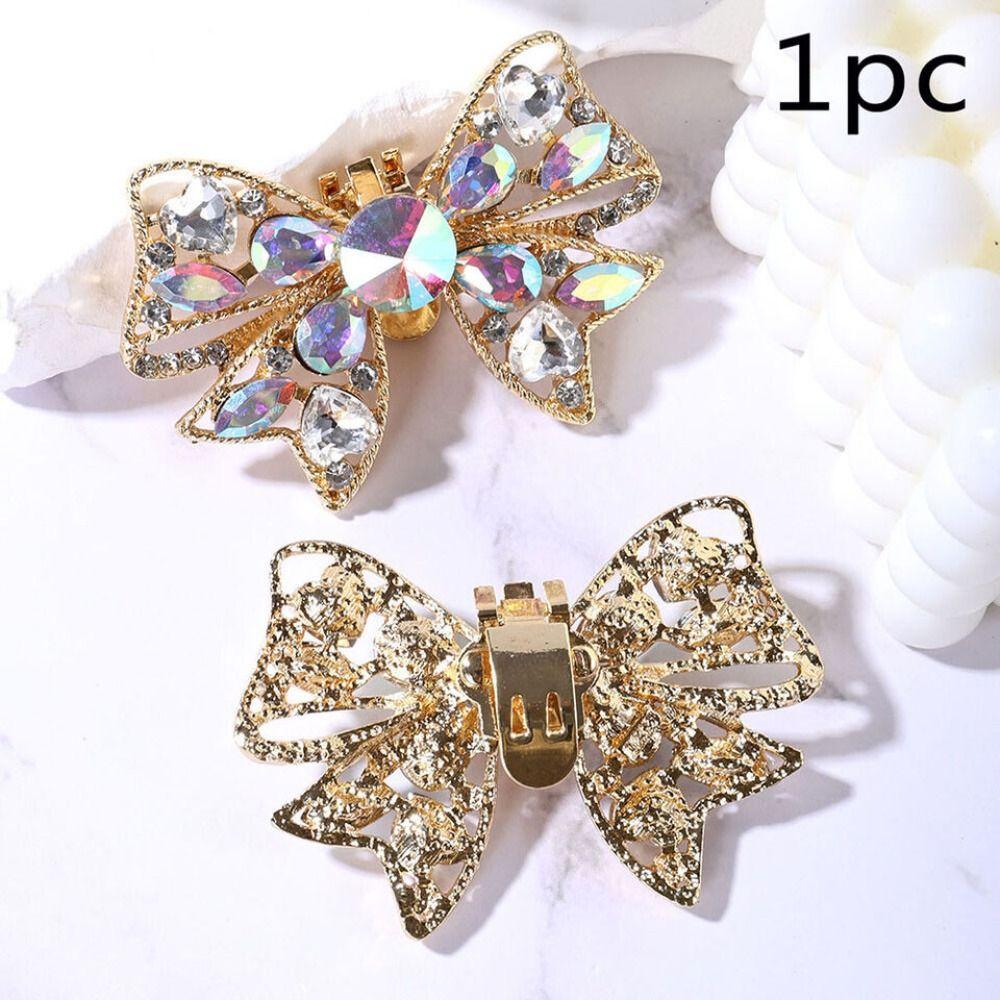 Rhinestone Shoe Clips DIY High Heel Bowknot Shoes Buckles Charm Jewelry Removable Bridal Shoes Decorations